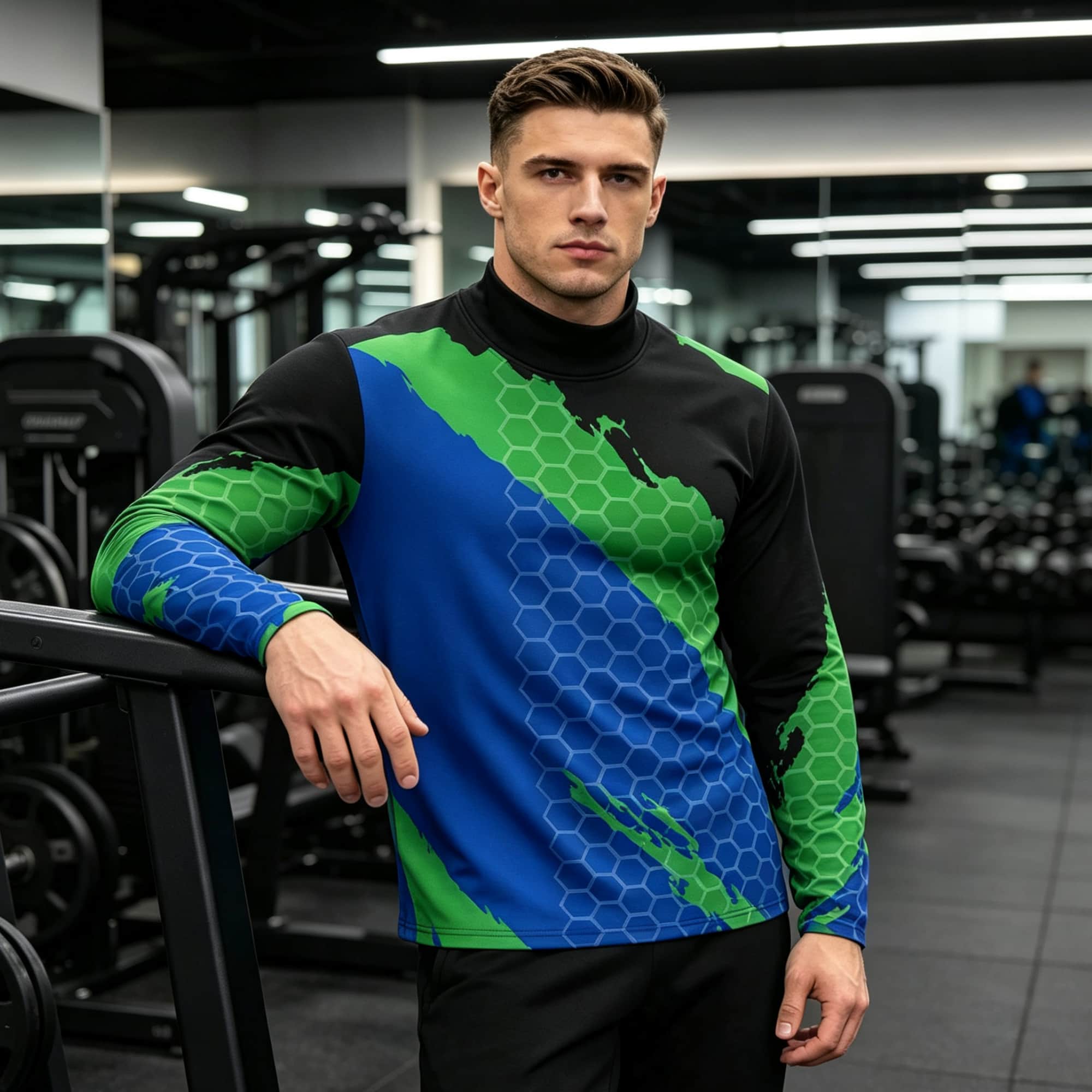Base Layer Top - Kaos Lengan Panjang Pria dengan Tekstur