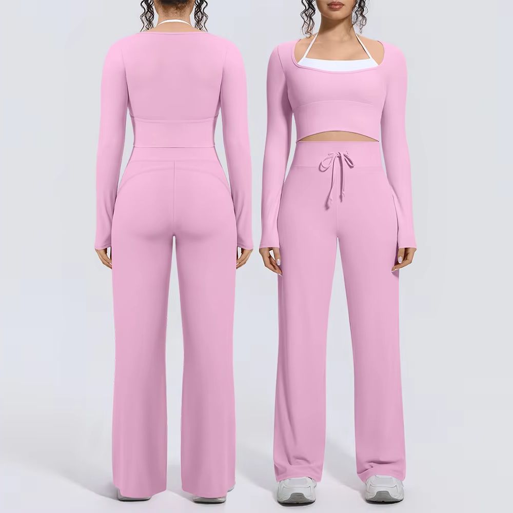 Compression Long Pant - Setelan Yoga Wanita 2PCS Atasan Crop