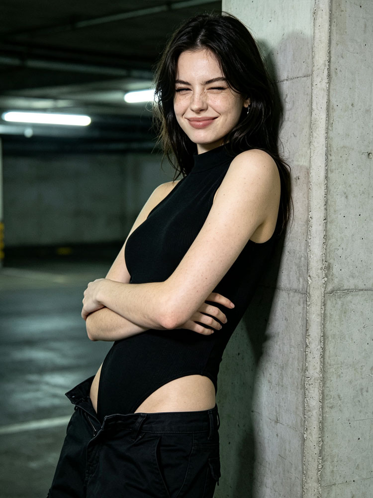 Tank Top Ribbed - Bodysuit Wanita Tanpa Lengan Model Mock